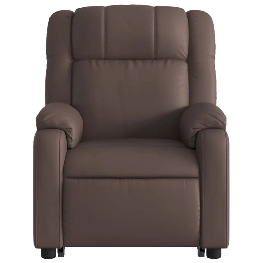 Fauteuil inclinable électrique marron similicuir - 9