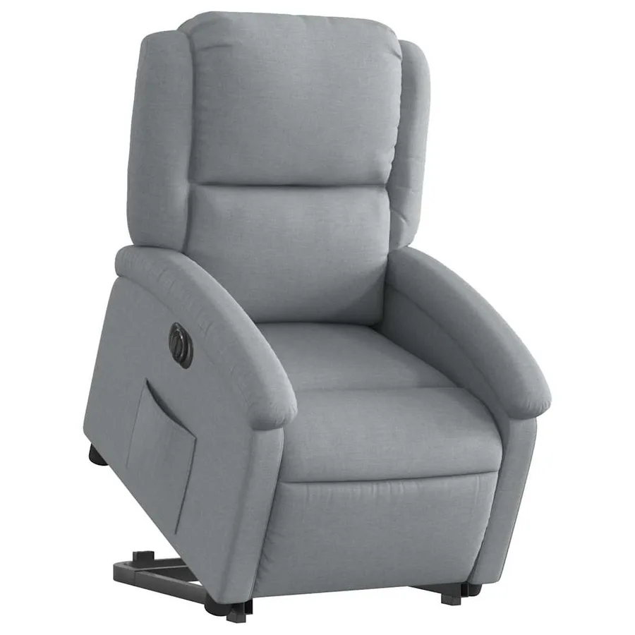 Fauteuil inclinable électrique gris clair tissu - 3