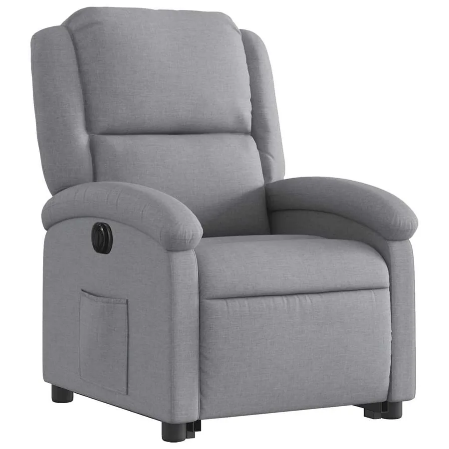 Fauteuil inclinable électrique gris clair tissu - 4