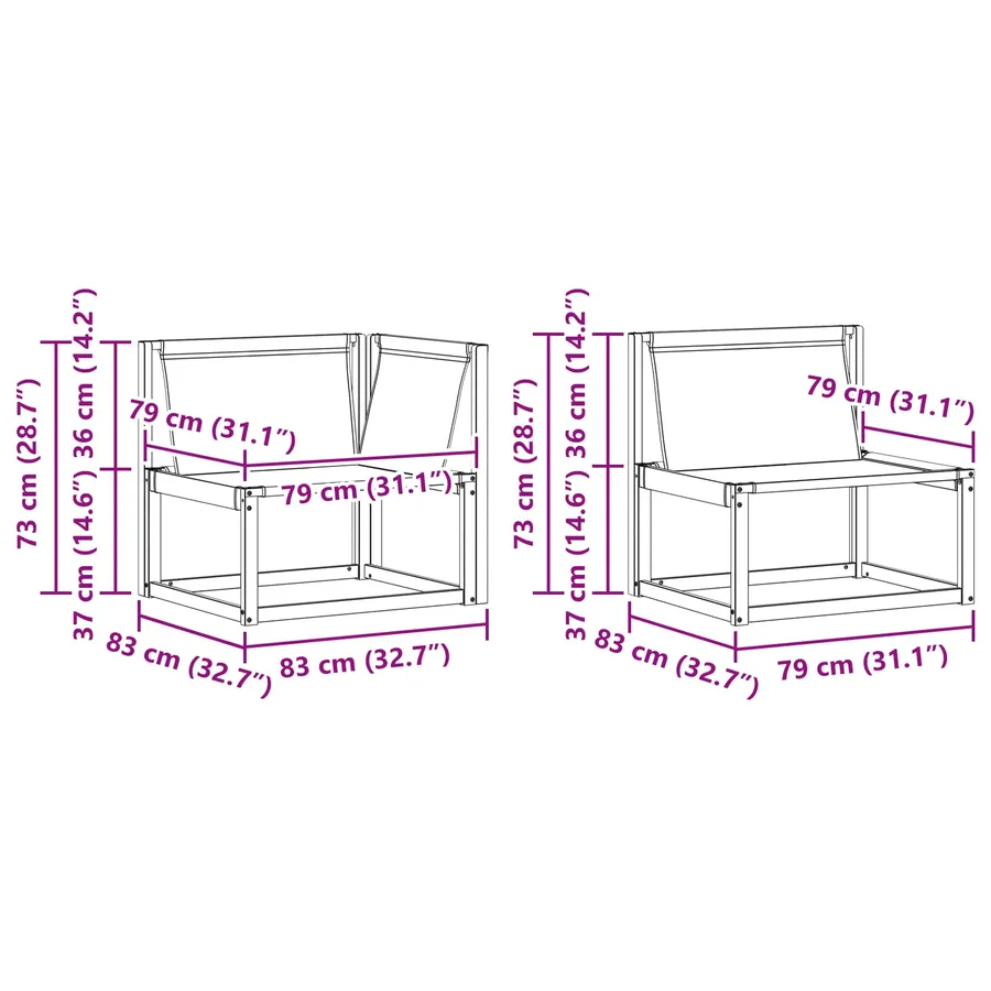 Ensemble de canapés d'extérieur 6 pcs Blanc et Beige - 11