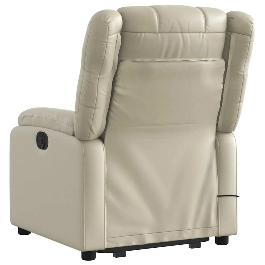 Fauteuil inclinable de massage Crème Similicuir - 5