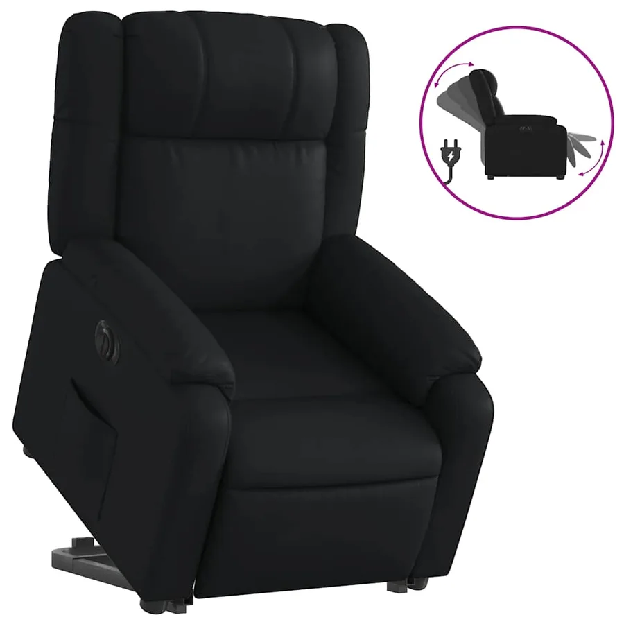 Fauteuil inclinable électrique noir similicuir - 11