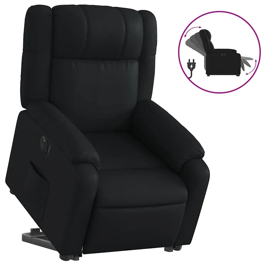 Fauteuil inclinable électrique noir similicuir - 2