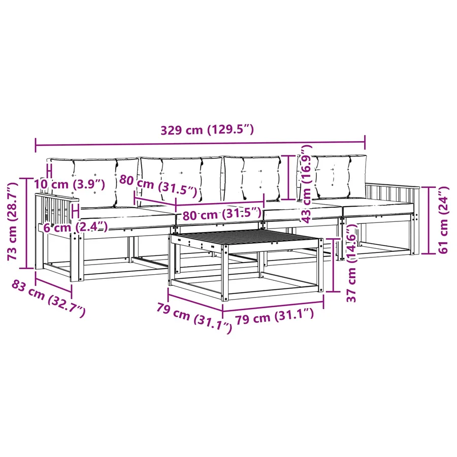 Ensemble de canapés d'extérieur 4 pcs Blanc et anthracite - 6