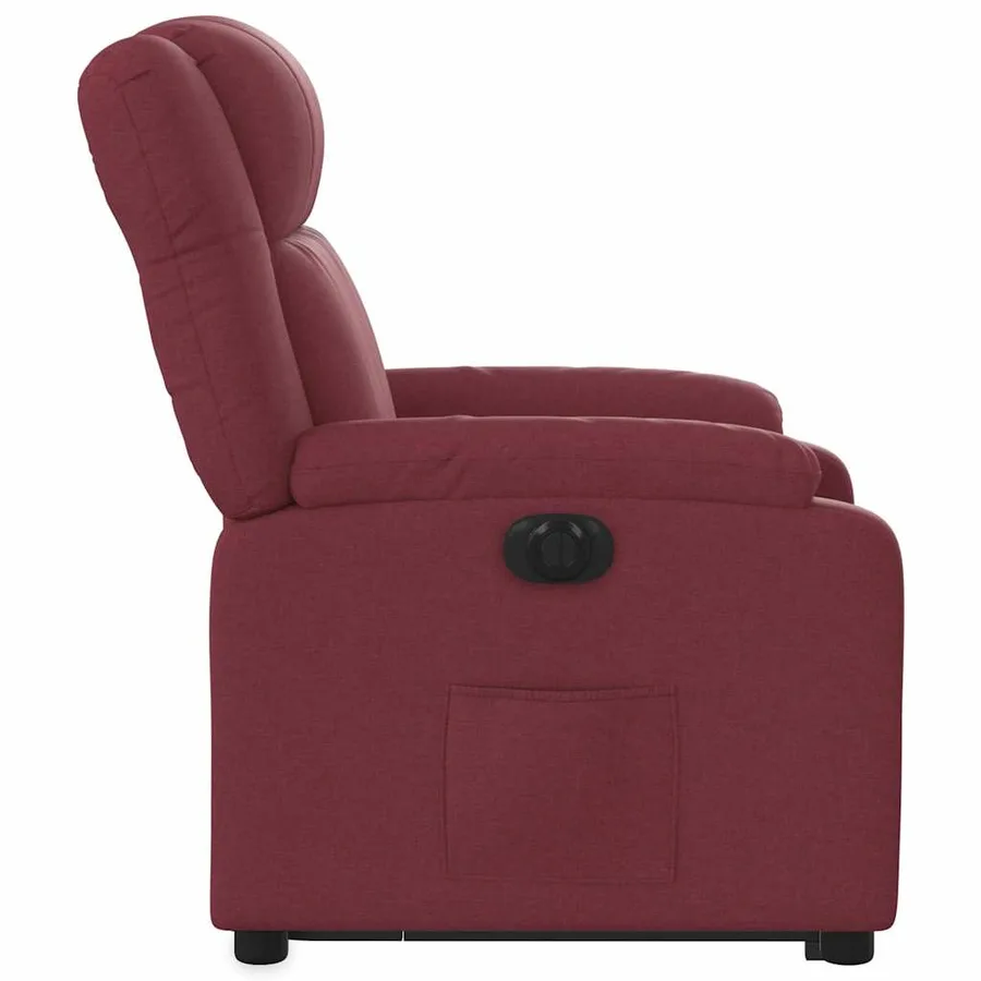Fauteuil inclinable électrique rouge bordeaux tissu - 10