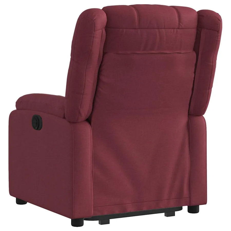 Fauteuil inclinable électrique rouge bordeaux tissu - 5