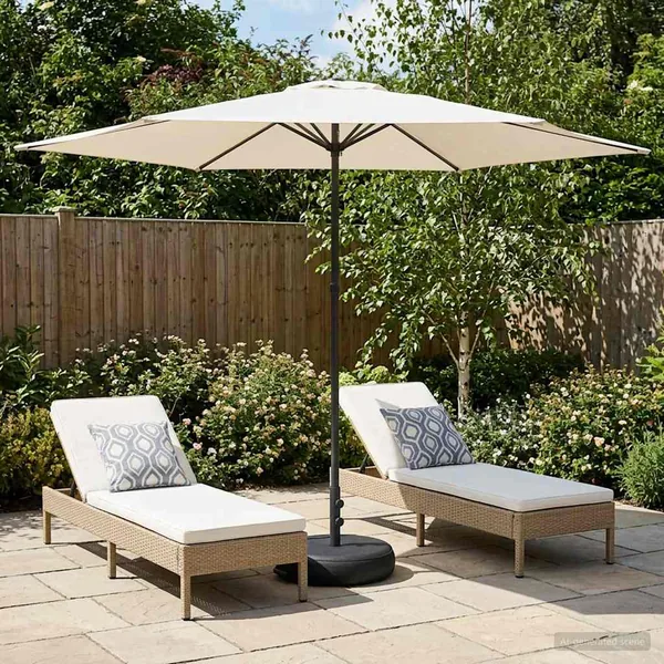 Parasol de jardin avec base 300 x 300 cm Polyester