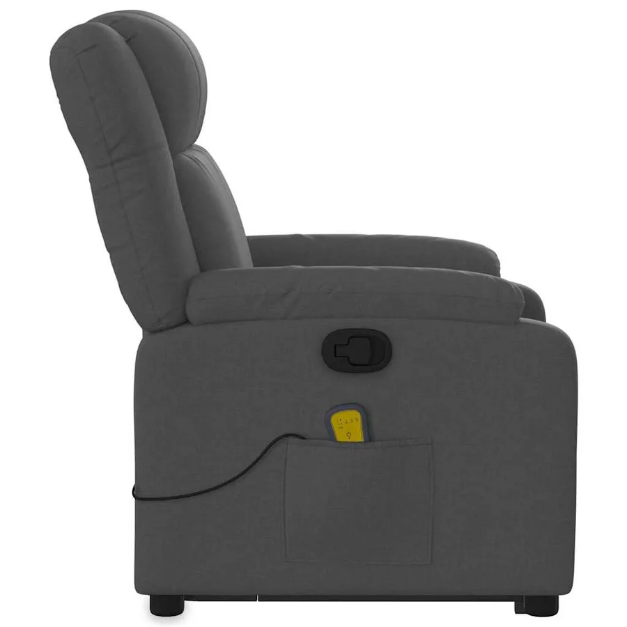 Fauteuil de massage inclinable Gris foncé Tissu - 10