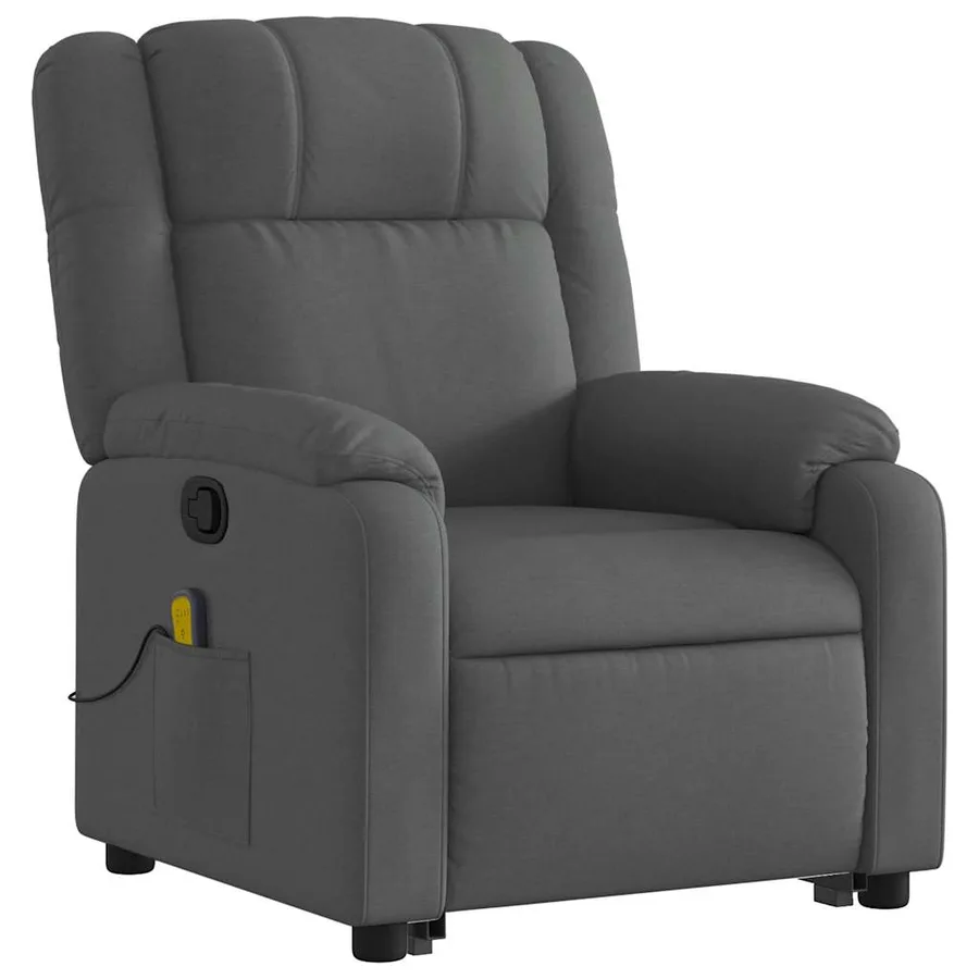 Fauteuil de massage inclinable Gris foncé Tissu - 4