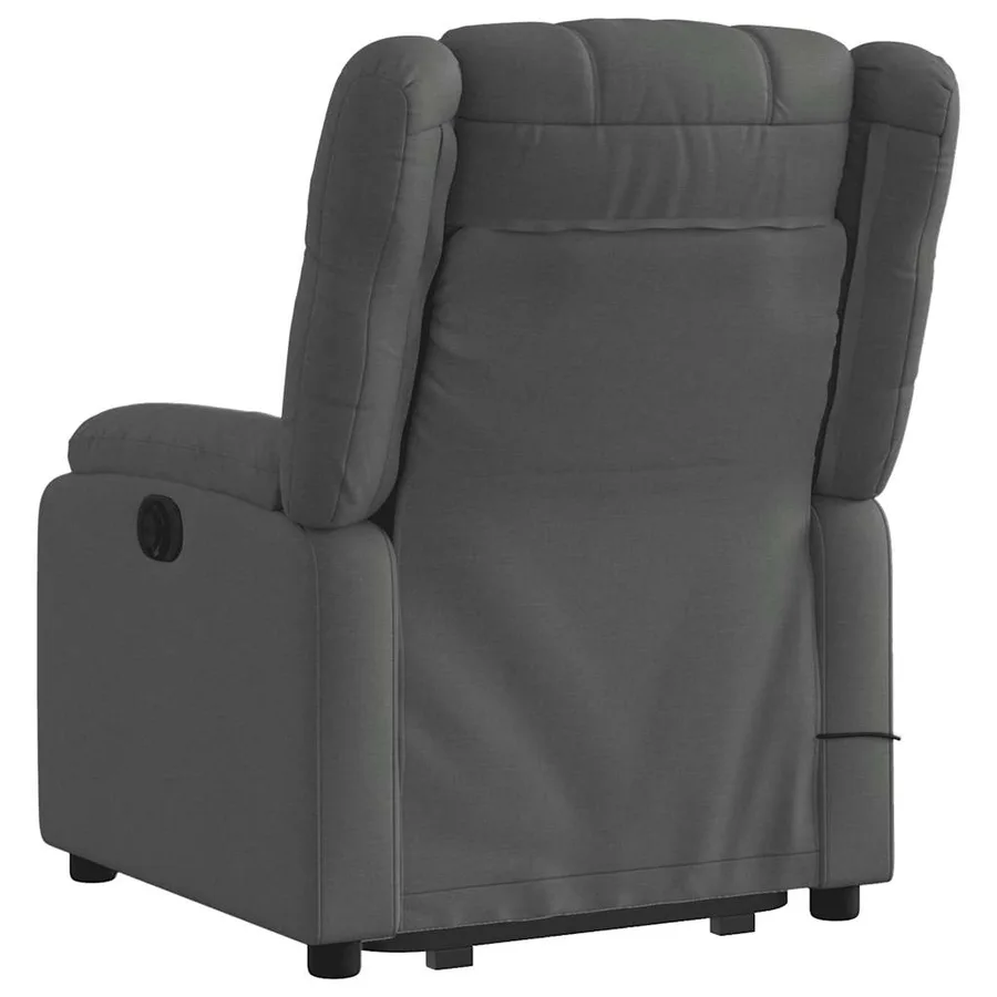 Fauteuil de massage inclinable Gris foncé Tissu - 5