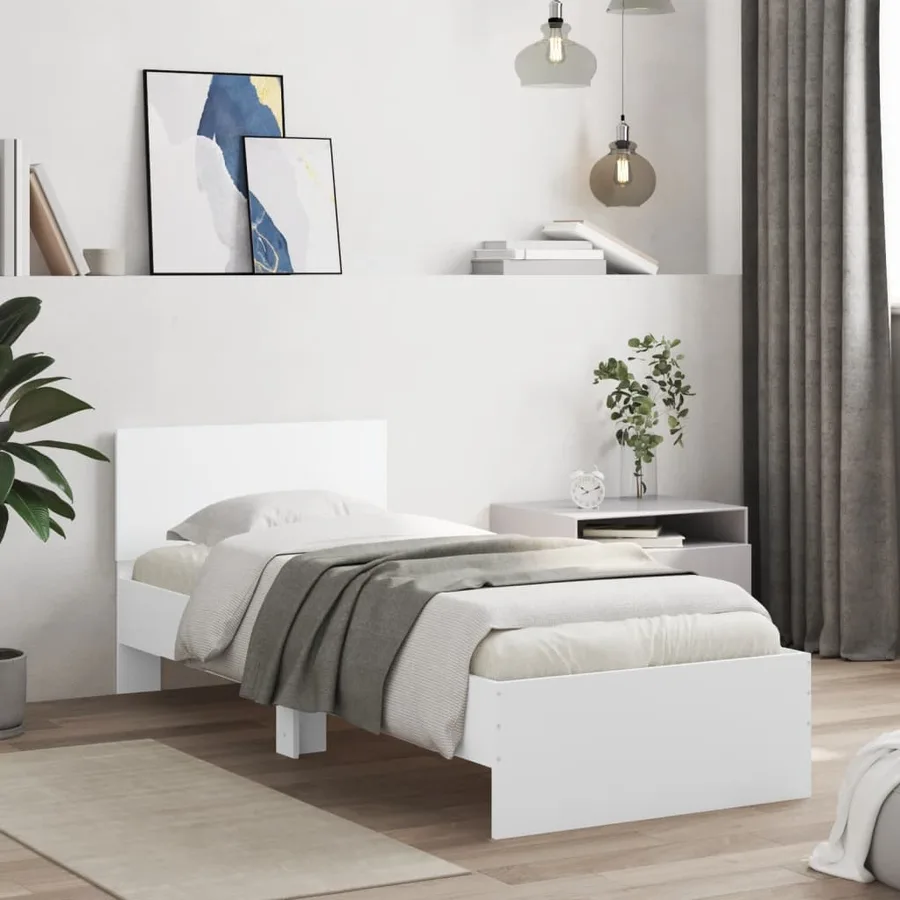 Cadre de lit sans matelas avec lumières LED blanc 90x200 cm - 3
