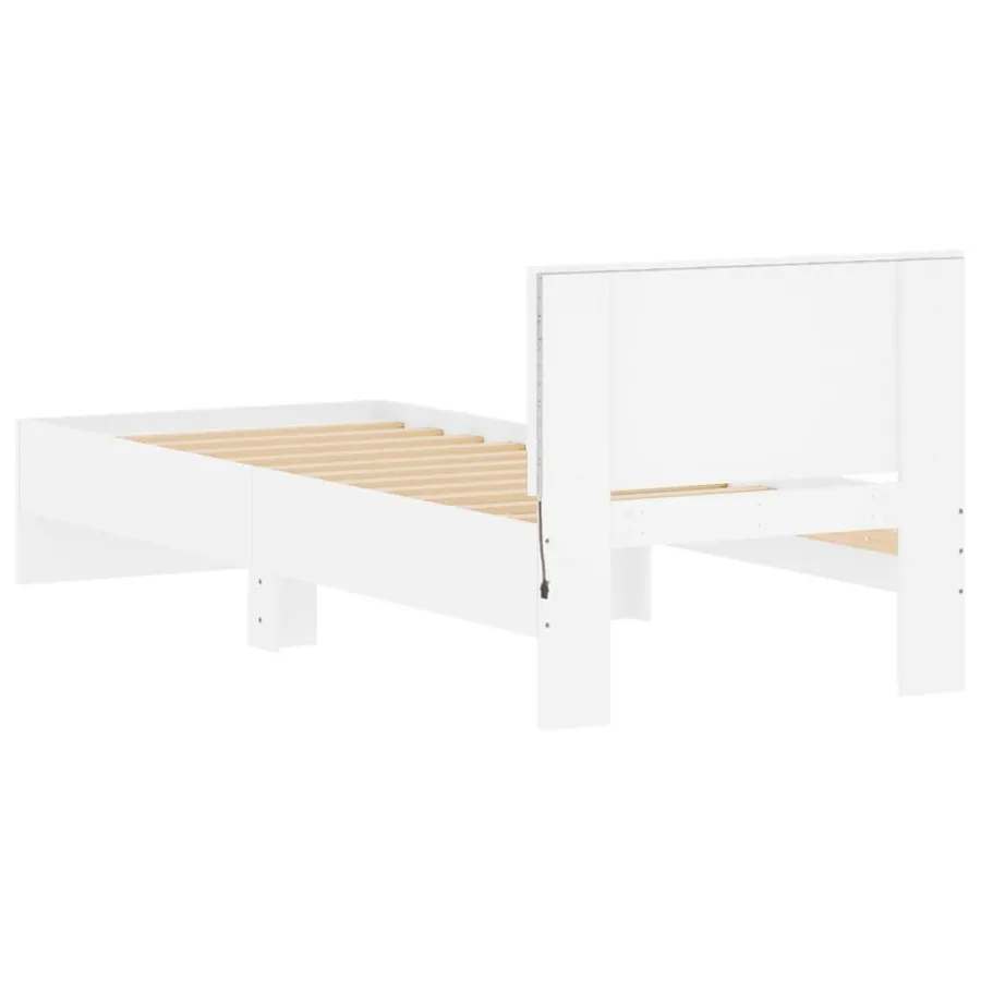 Cadre de lit sans matelas avec lumières LED blanc 90x200 cm - 9