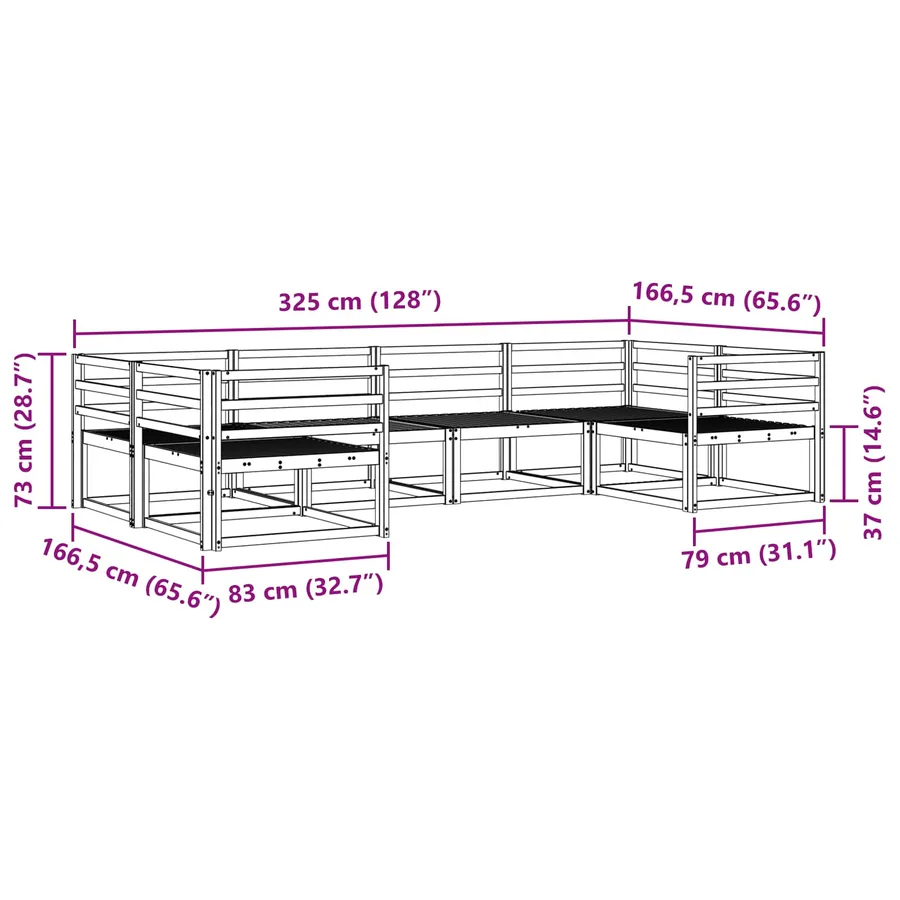 Ensemble de canapés d'extérieur 6 pcs Blanc - 6