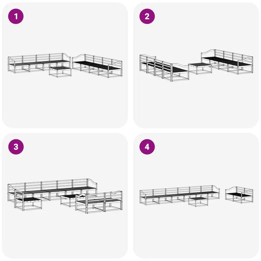 Ensemble de canapés d'extérieur 9 pcs Blanc 79 x 79 x 37 cm - 7