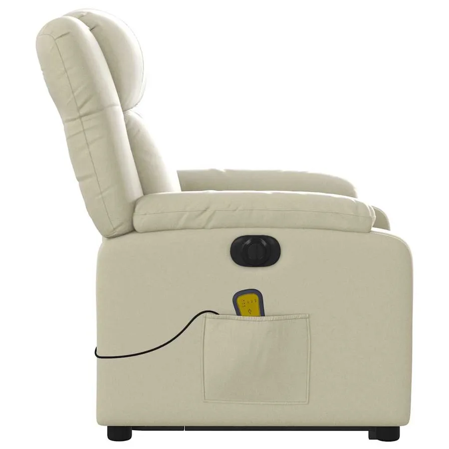 Fauteuil inclinable de massage électrique crème similicuir - 10
