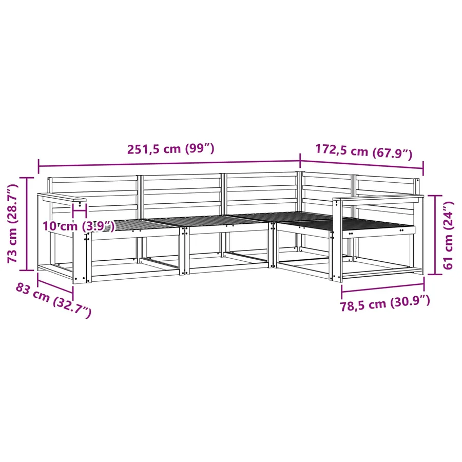 Ensemble de canapés d'extérieur 4 pcs Blanc - 6