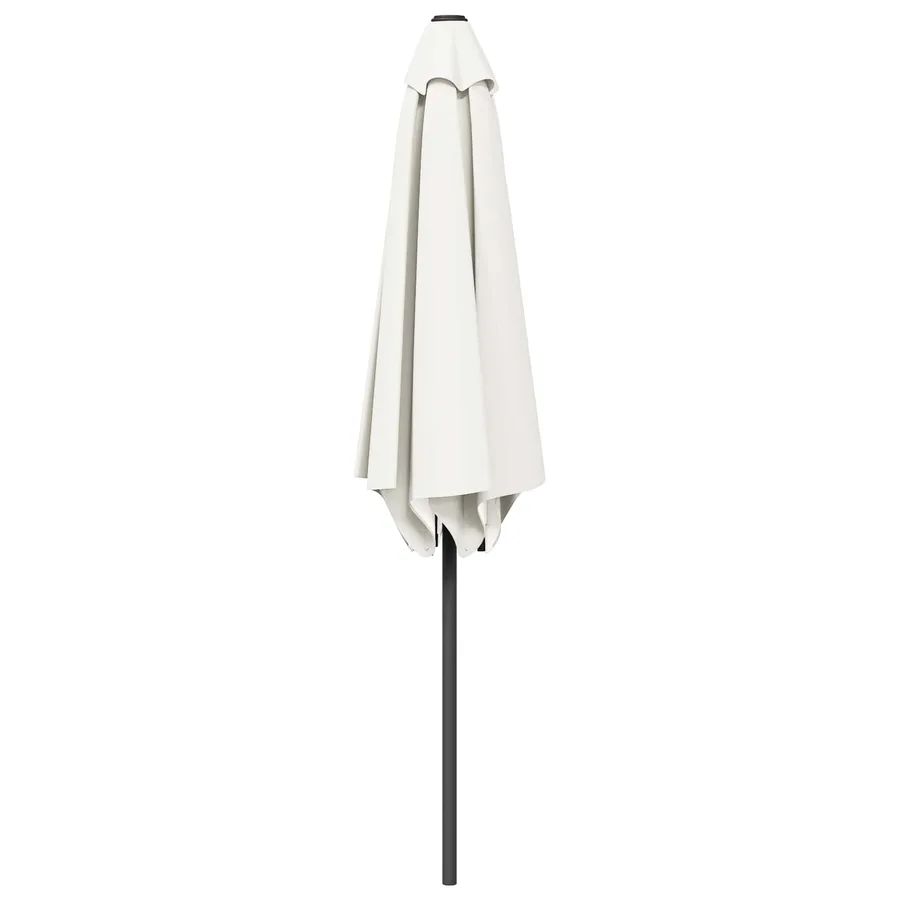 Parasol de jardin 230 x 230 cm Polyester Rectangulaire Crème - 3