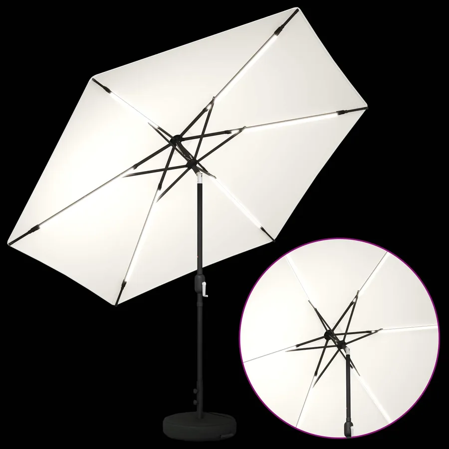 Parasol de jardin avec lumières LED et base 300 x 300 cm - 4