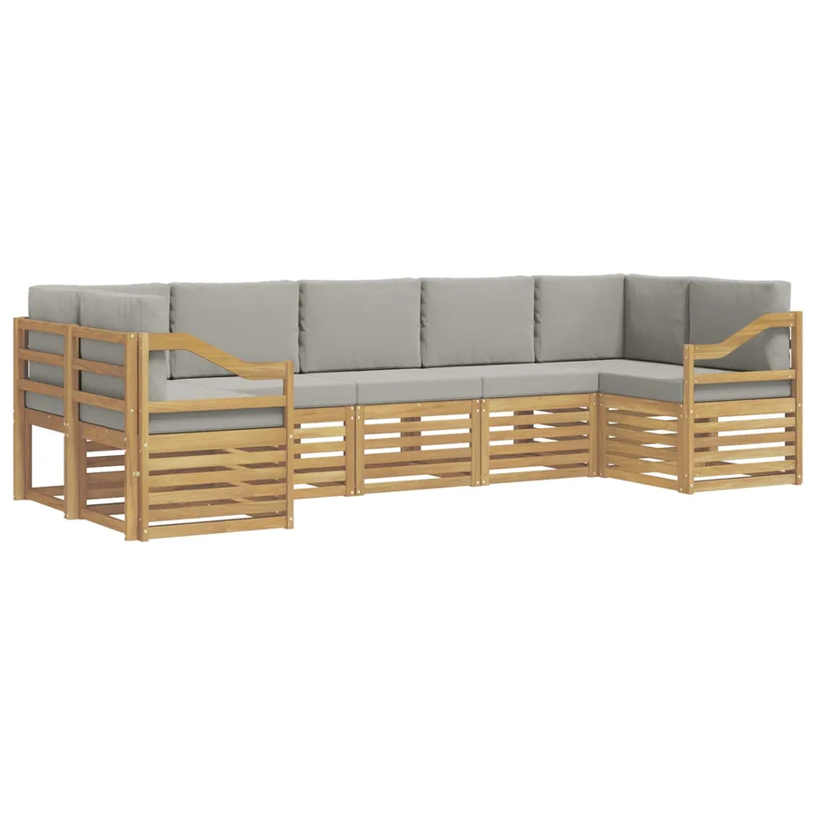 Ensemble de canapé d'angle 7 pcs Blanc et gris clair - 2