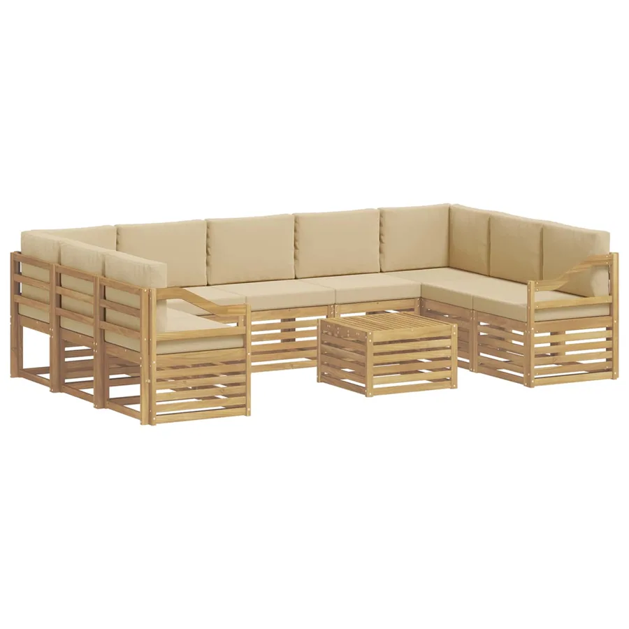 Ensembles de canapés 10 pcs Blanc et Beige 59 x 59 x 37 cm - 2