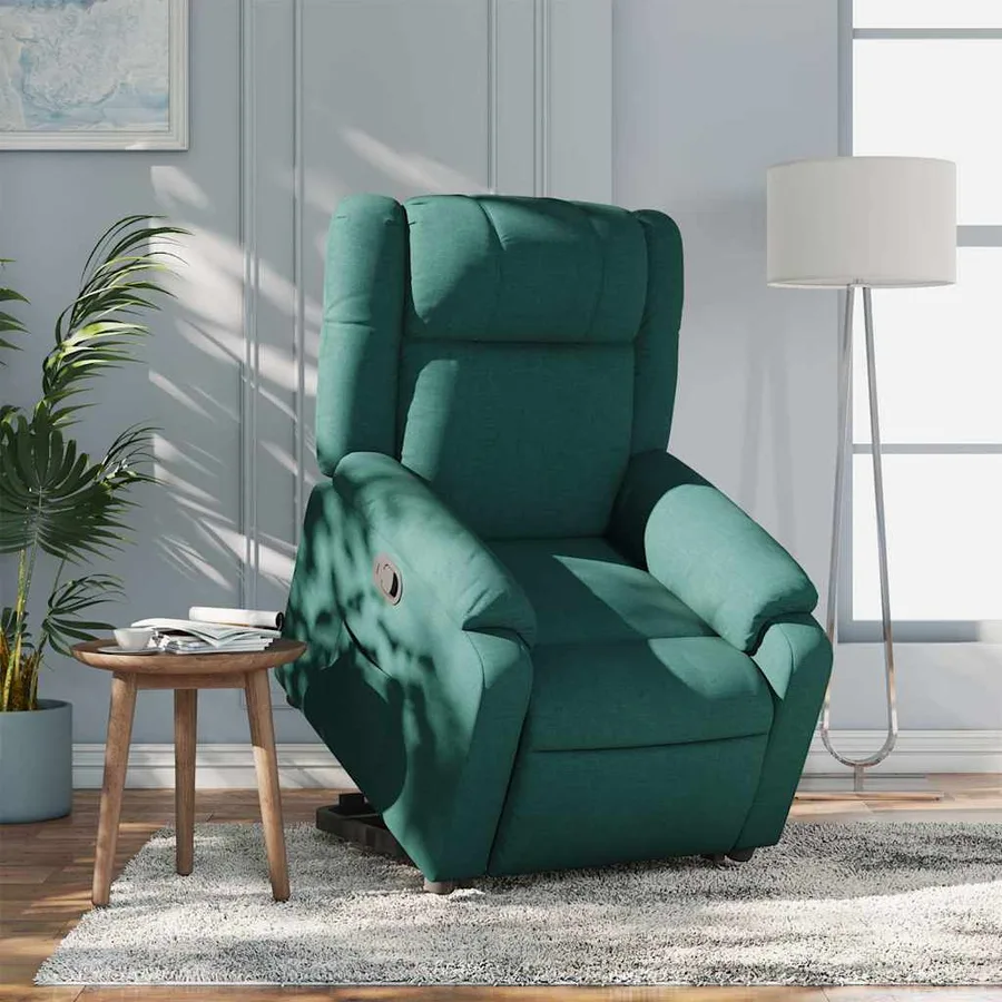 Fauteuil inclinable vert foncé tissu - 16