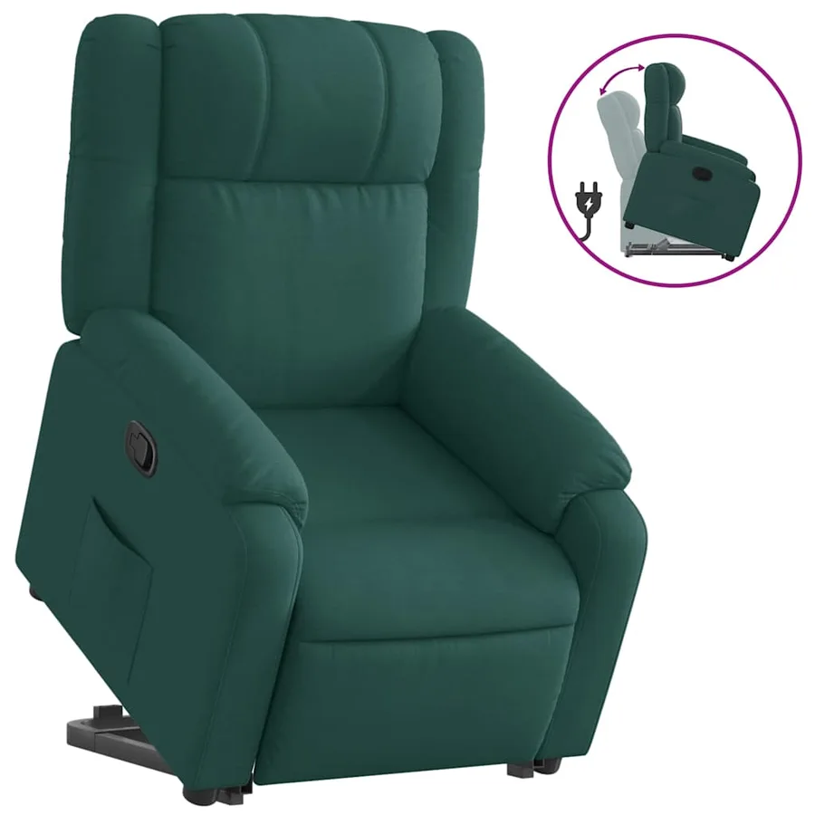 Fauteuil inclinable vert foncé tissu - 2