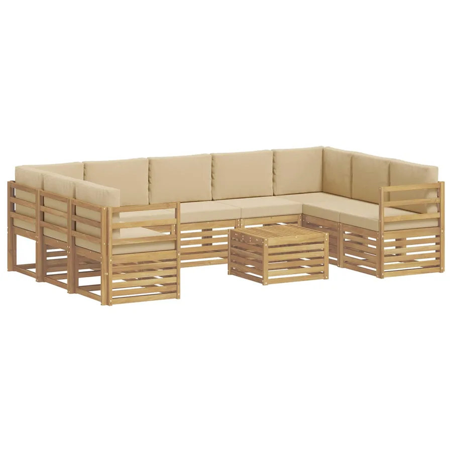 Ensembles de canapés 10 pcs Blanc et Beige 59 x 59 x 37 cm - 2