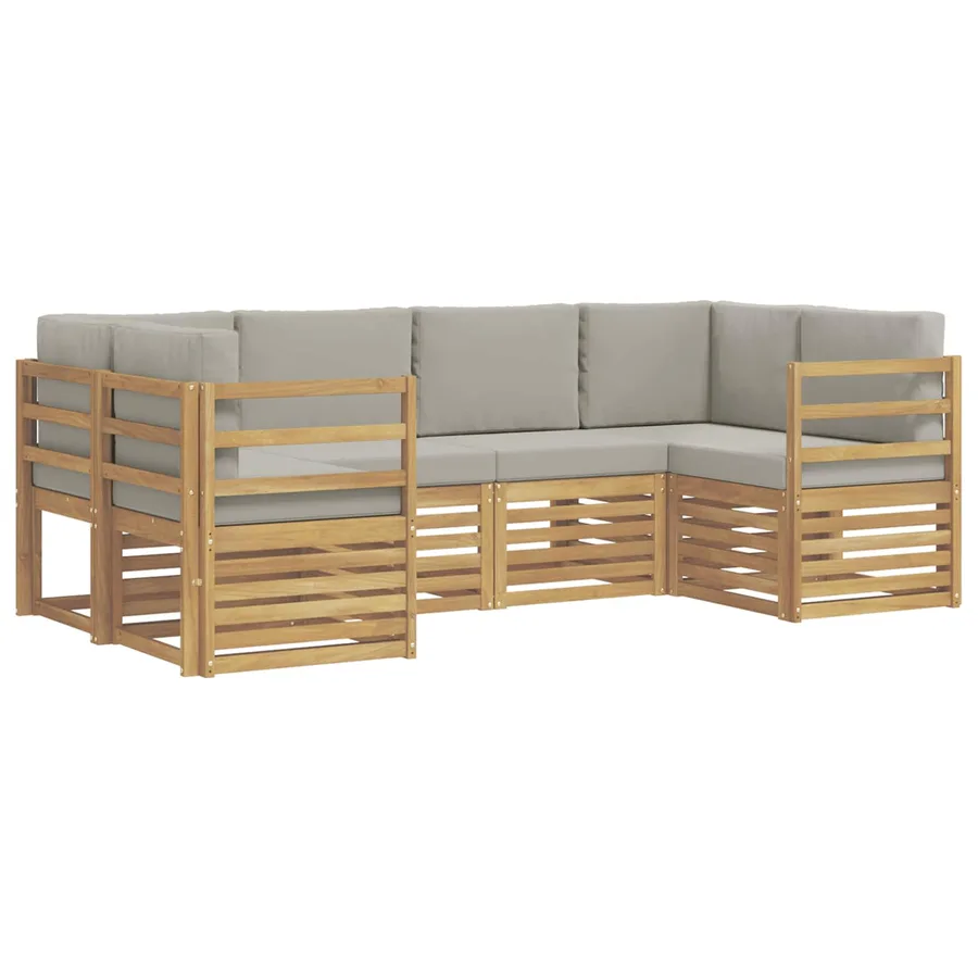 Ensemble de canapé d'angle 6 pcs Blanc et gris clair - 2