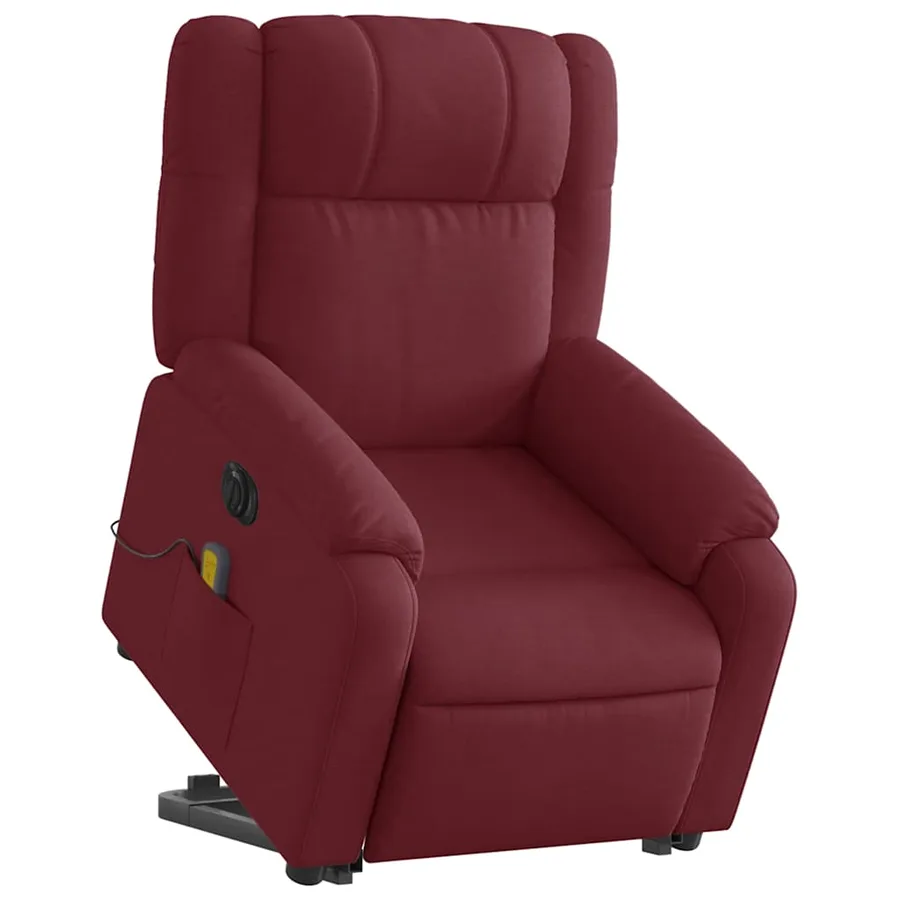 Fauteuil inclinable de massage électrique Rouge bordeaux Tissu - 3