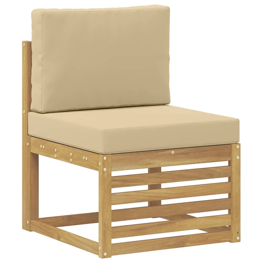 Ensemble de canapé d'angle 10 pcs Blanc et Beige - 3