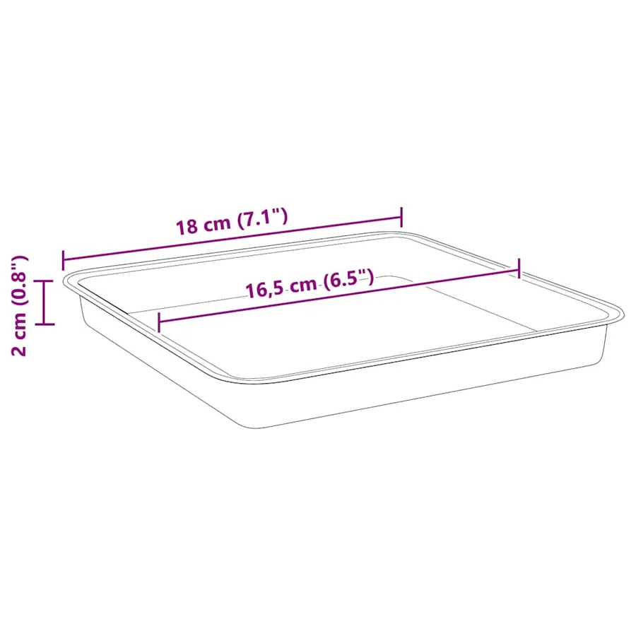 Plateau carré à fleurs 24 pcs Noir 18 x 18 x 2 cm Plastique - 8