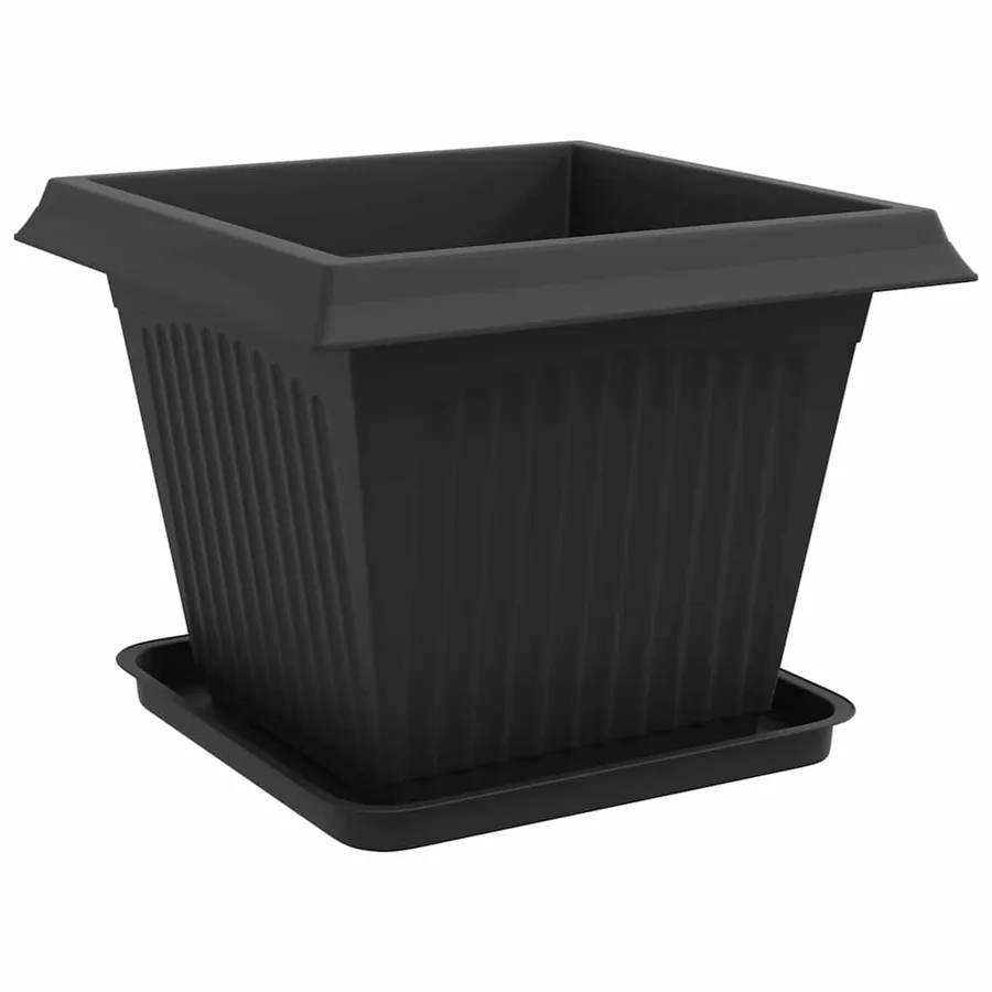 Pots de plantes 6 pcs Noir 43 x 43 x 33,5 cm Plastique - 5