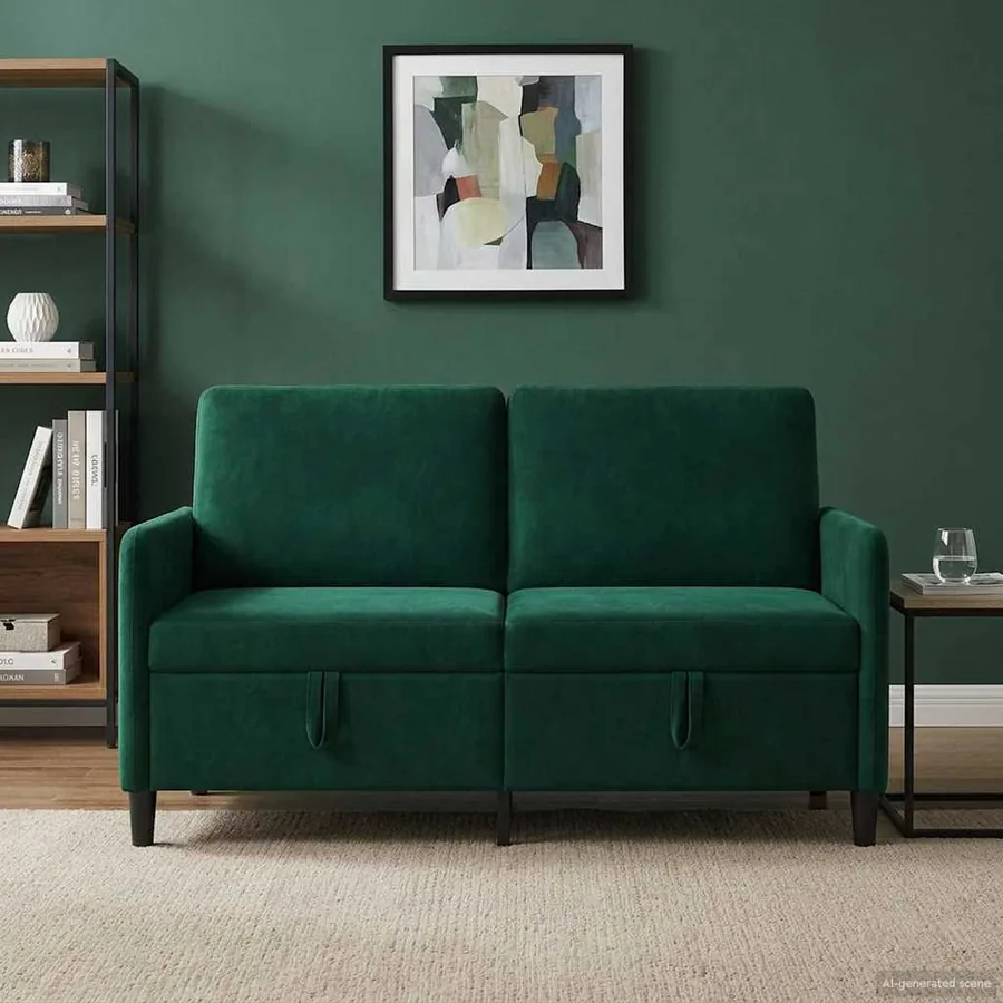 Sofa avec rangement Vert foncé 152 x 78 x 87 cm Polyester