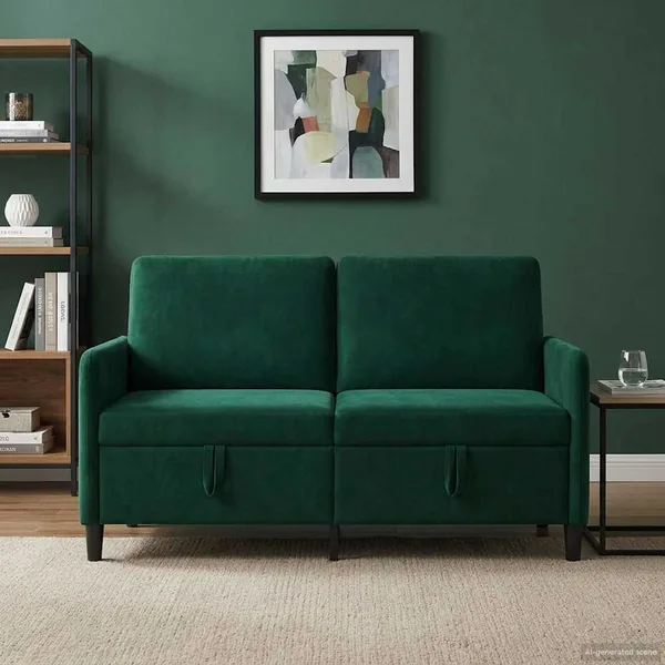 Sofa avec rangement Vert foncé 152 x 78 x 87 cm Polyester