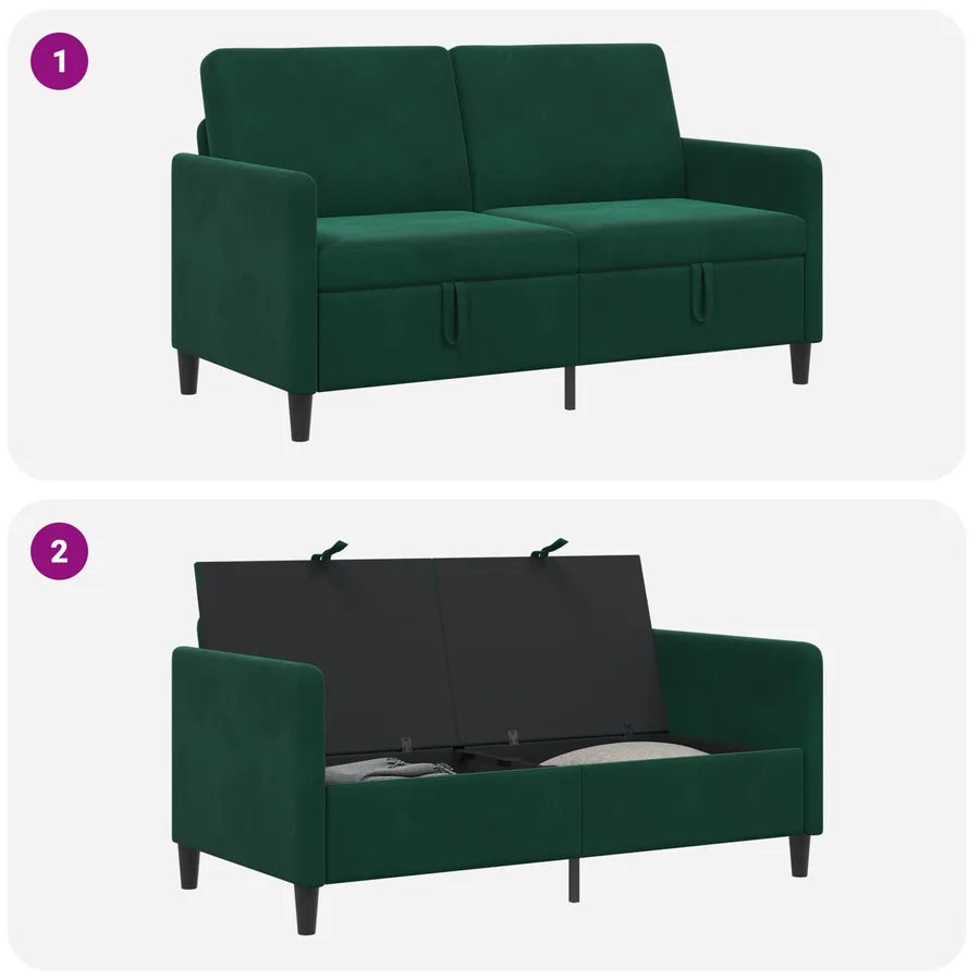 Sofa avec rangement Vert foncé 152 x 78 x 87 cm Polyester - 6