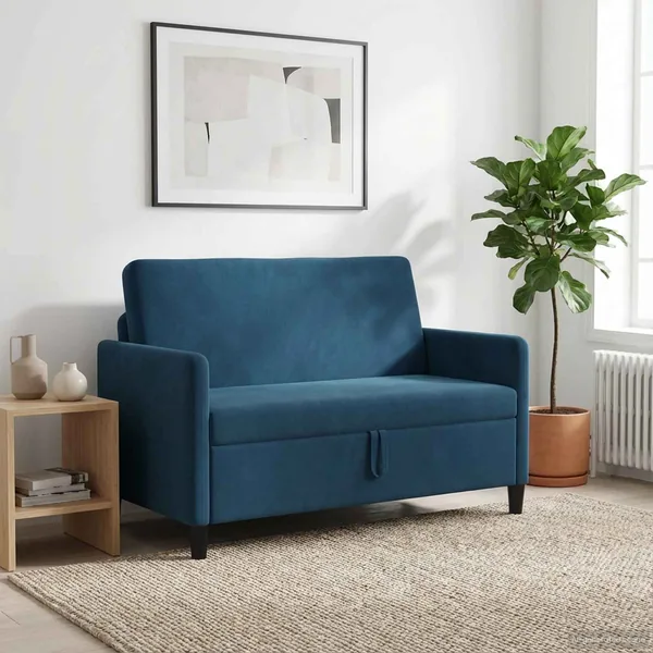 Sofa avec rangement Bleu 122 x 78 x 87 cm Polyester