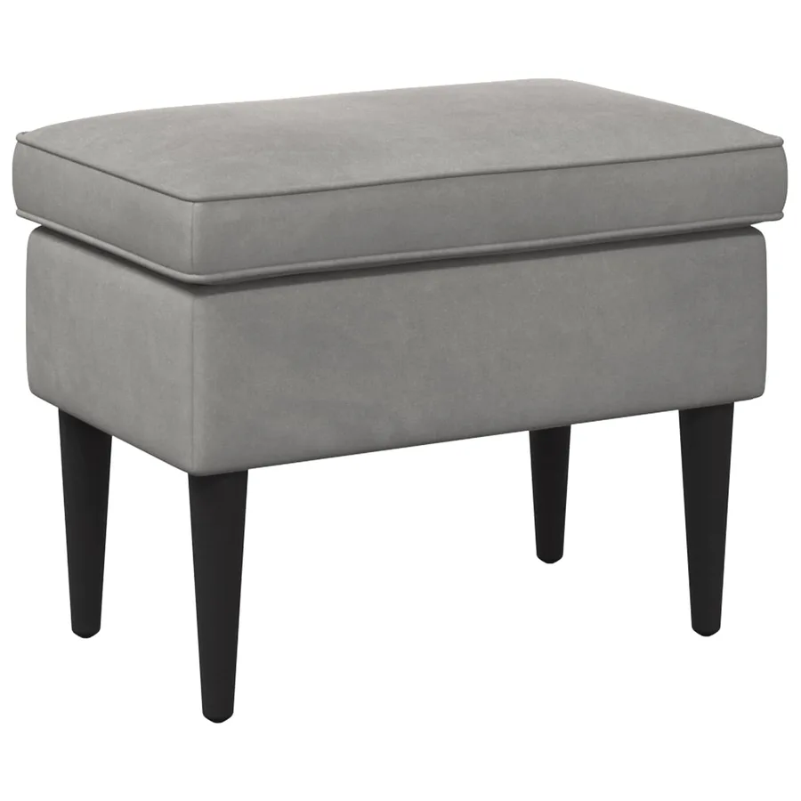 Pouf Gris clair 55 x 35 x 41 cm Velours - 2