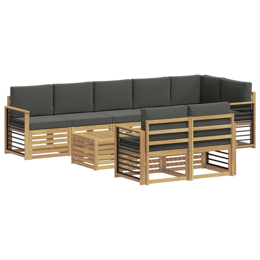 Ensemble de canapés d'extérieur 8 pcs Blanc et anthracite - 2