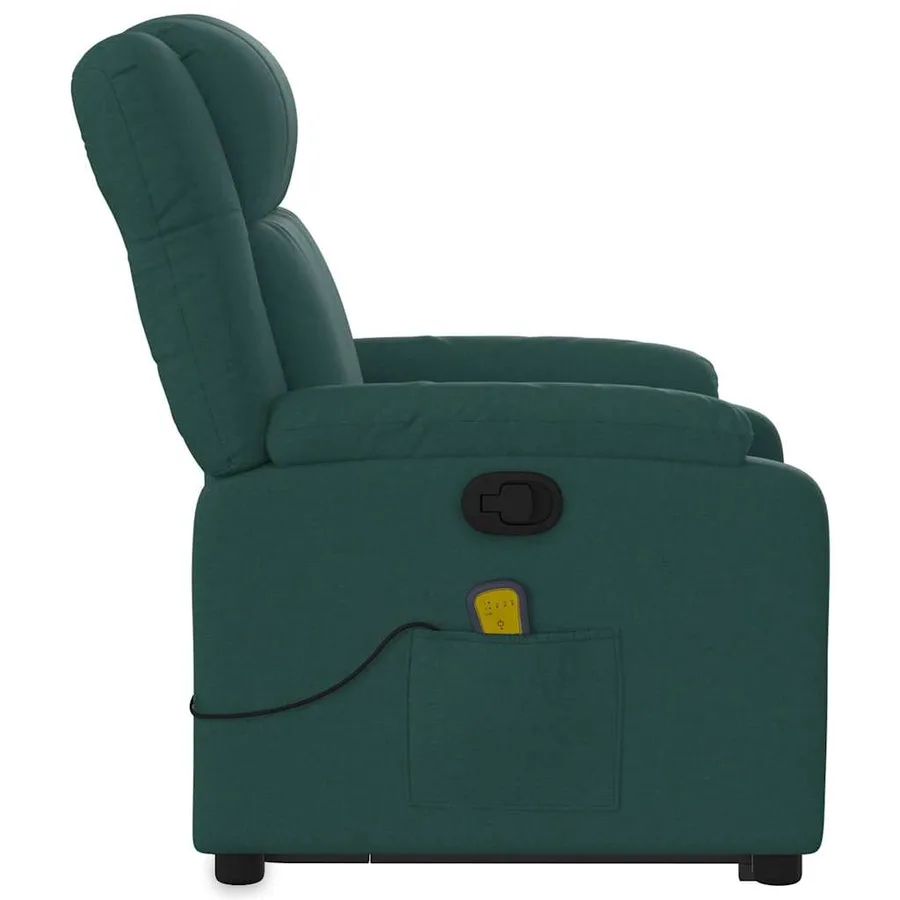 Fauteuil inclinable de massage Vert foncé Tissu - 10