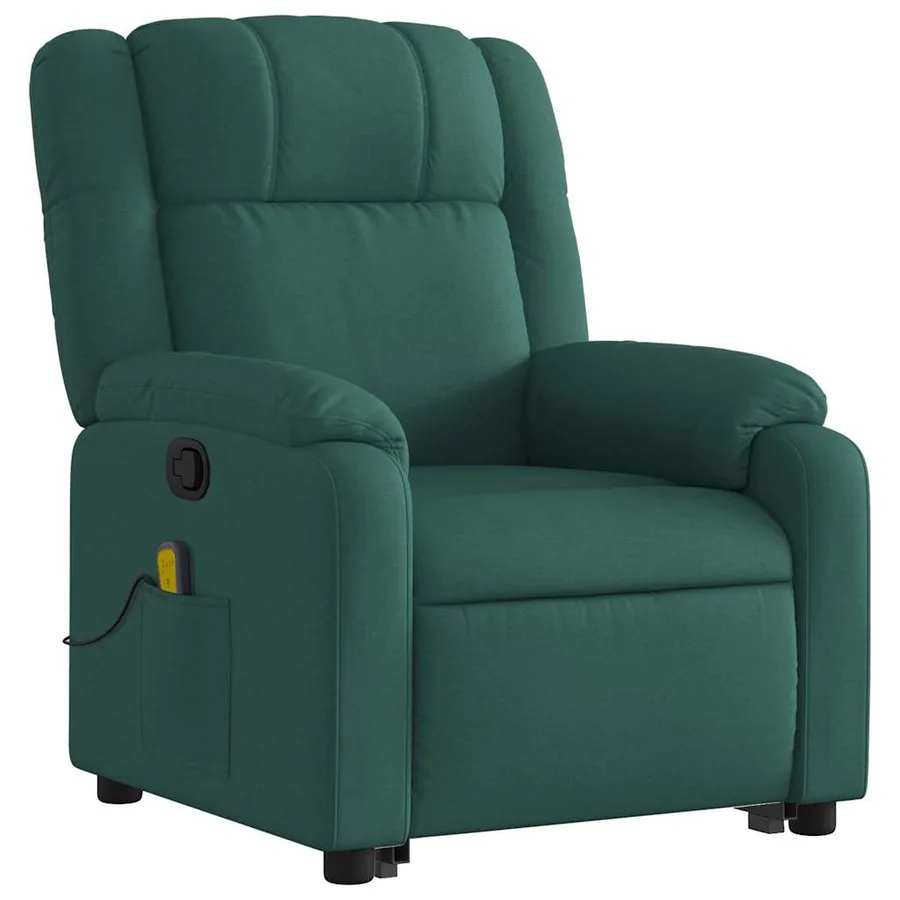 Fauteuil inclinable de massage Vert foncé Tissu - 4