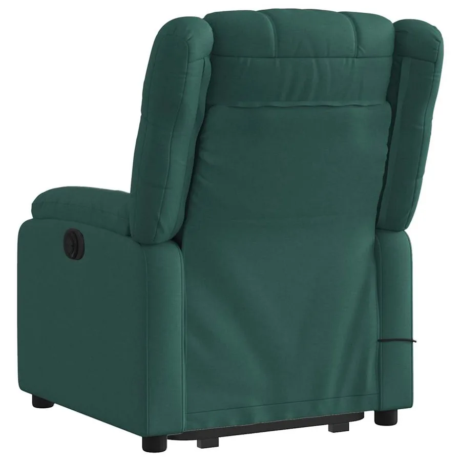 Fauteuil inclinable de massage Vert foncé Tissu - 5