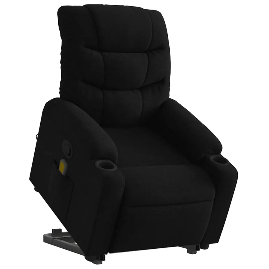 Fauteuil de massage inclinable Noir Tissu - 3