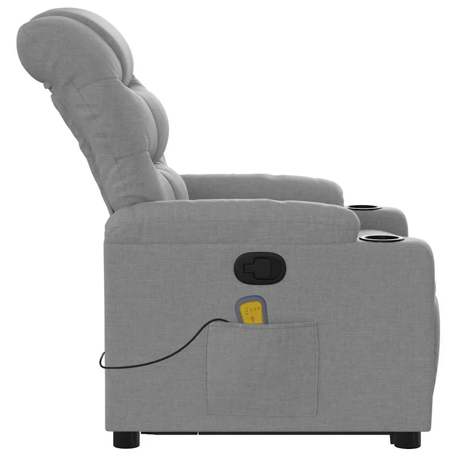 Fauteuil de massage inclinable Gris clair Tissu - 10