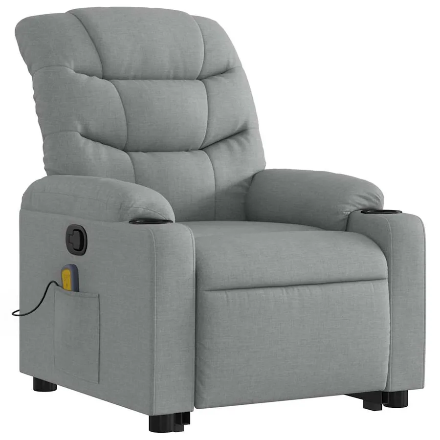 Fauteuil de massage inclinable Gris clair Tissu - 4