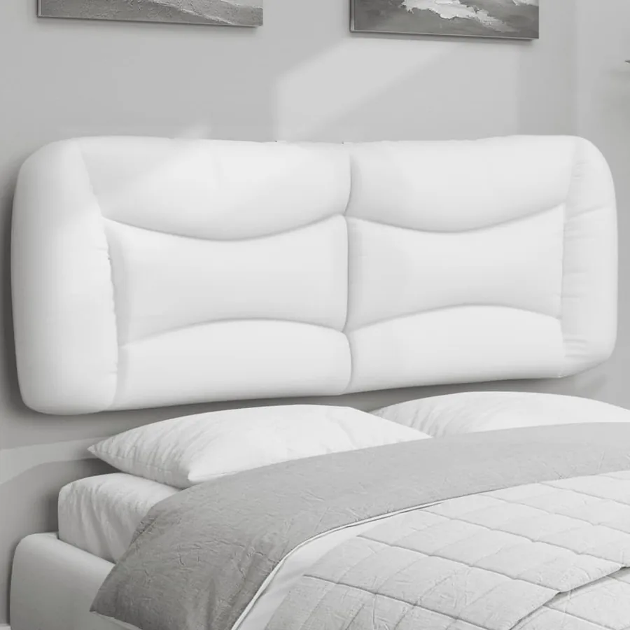 Coussin de tête de lit Hvar blanc 140 cm similicuir