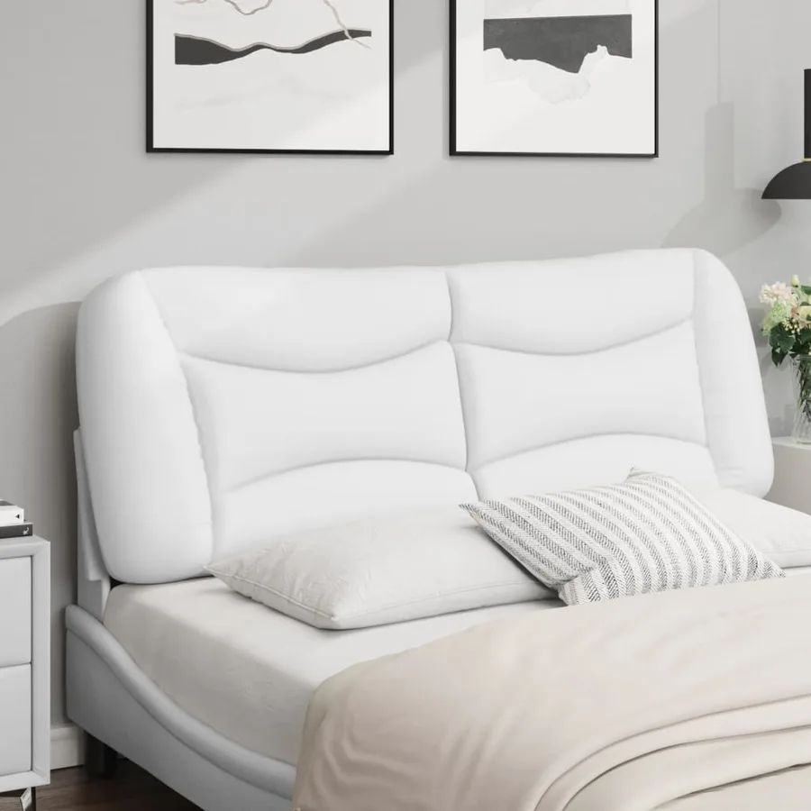 Coussin de tête de lit Hvar blanc 140 cm similicuir - 3