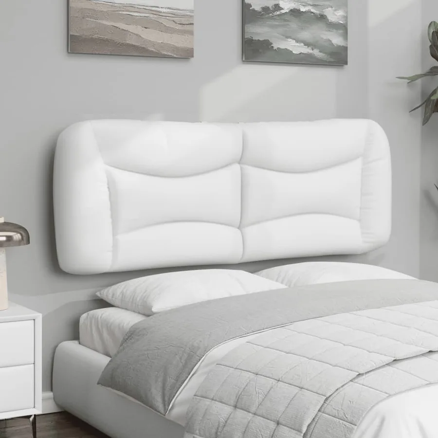 Coussin de tête de lit Hvar blanc 140 cm similicuir - 4