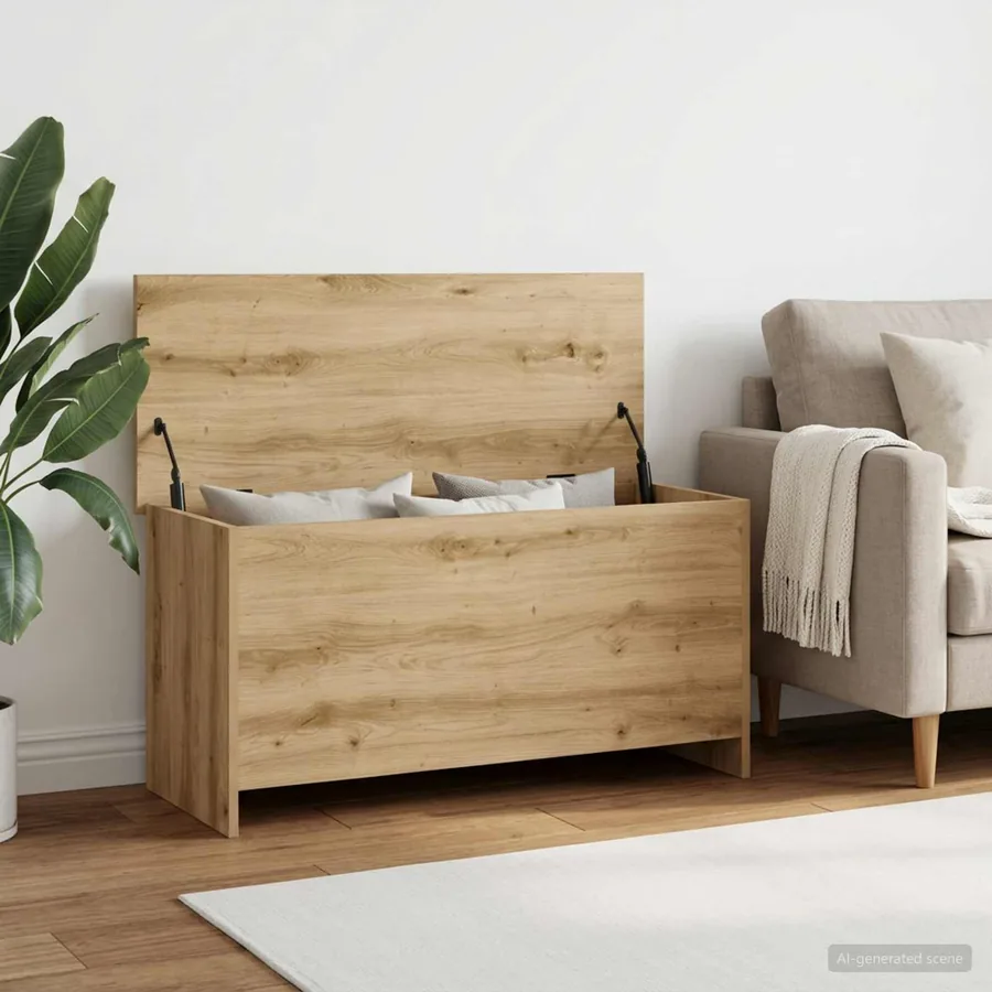 Coffre de rangement Chêne artisanal 100 x 40 x 50 cm