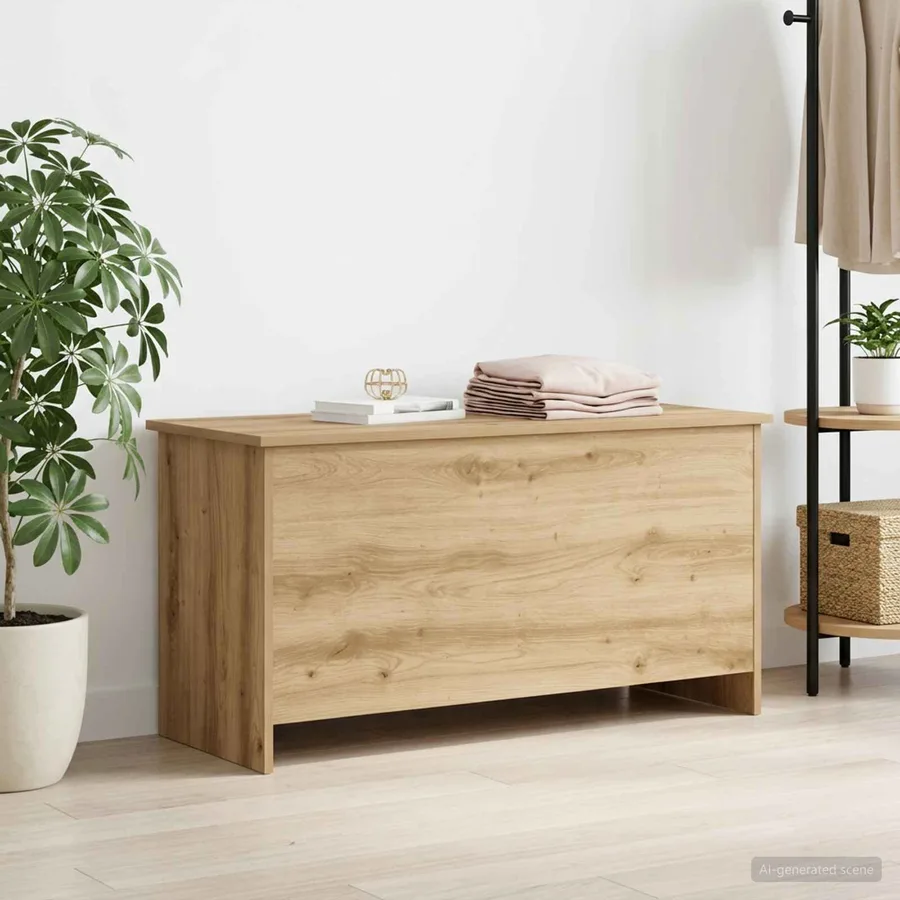 Coffre de rangement Chêne artisanal 100 x 40 x 50 cm - 4