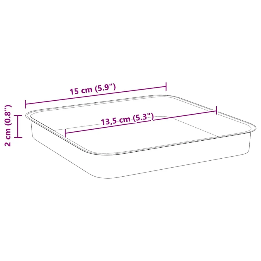 Plateau carré à fleurs 6 pcs Rouge brique 15 x 15 x 2 cm - 10